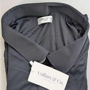 Collars & Co Dress Collar Polo Shirt Golf Black Classic Performance Preppy 4XL